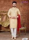 Golden Colour Fancy Party And Function Wear Traditional Pure Khadi Cotton Kurta Pajama Redymade Collection 16001